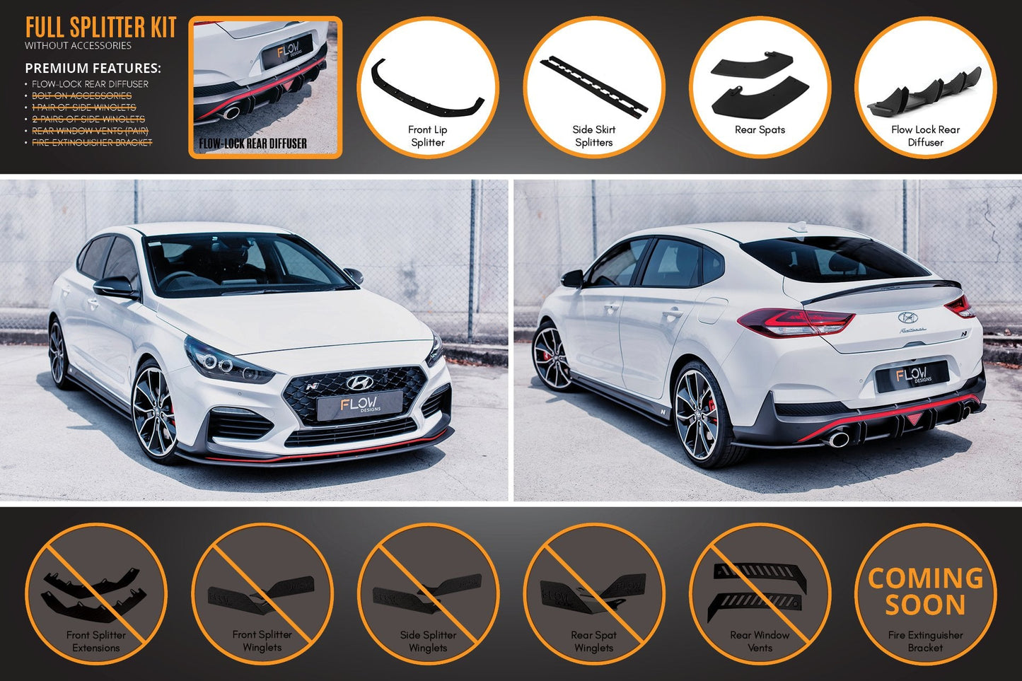 Flow Designs i30N Fastback PD Full Lip Splitter Set