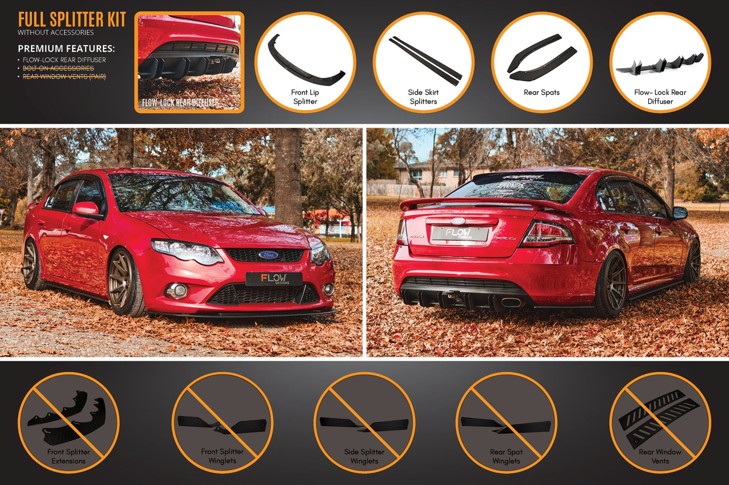 Flow Designs MK1 Falcon FG Full Lip Splitter Set