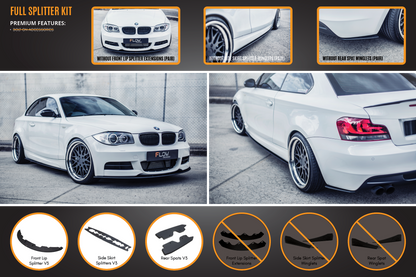 Flow Designs E82 M Sport Full Lip Splitter Set