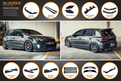 Flow Designs MK6 Golf GTI Full Lip Splitter Set