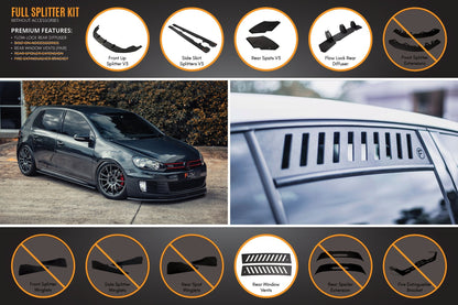 Flow Designs MK6 Golf GTI Full Lip Splitter Set