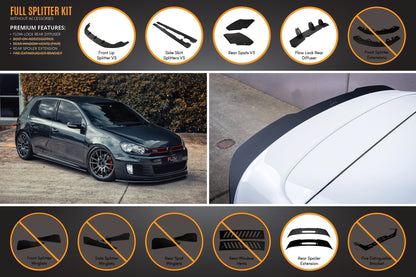 Flow Designs MK6 Golf GTI Full Lip Splitter Set