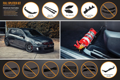 Flow Designs MK6 Golf GTI Full Lip Splitter Set