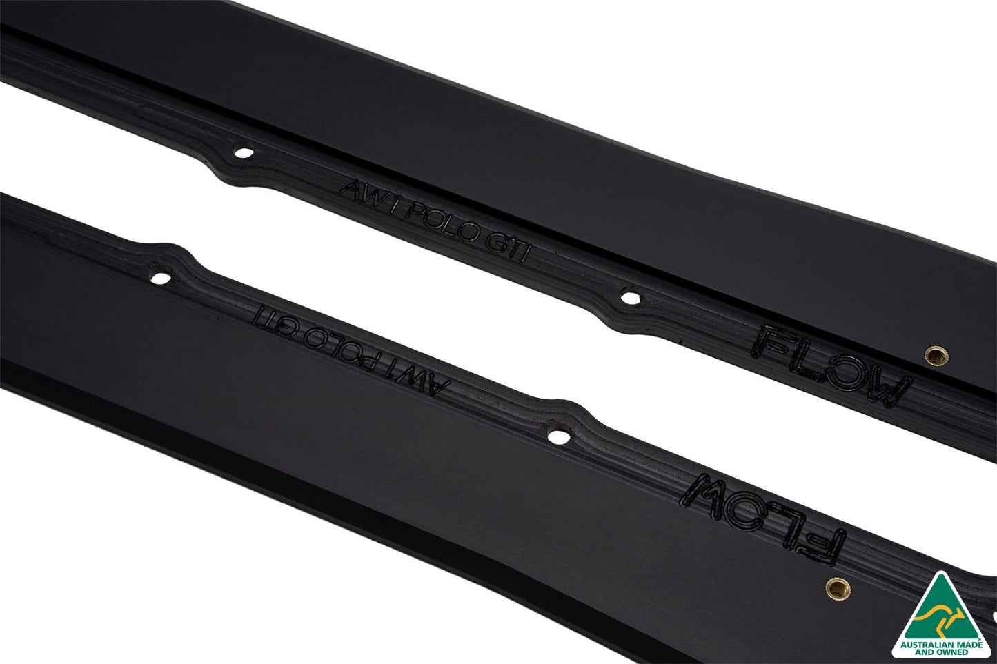 Flow Designs DEMO STOCK - AW Polo GTI Side Skirt Splitters (Pair) - TEXTURED MATTE BLACK