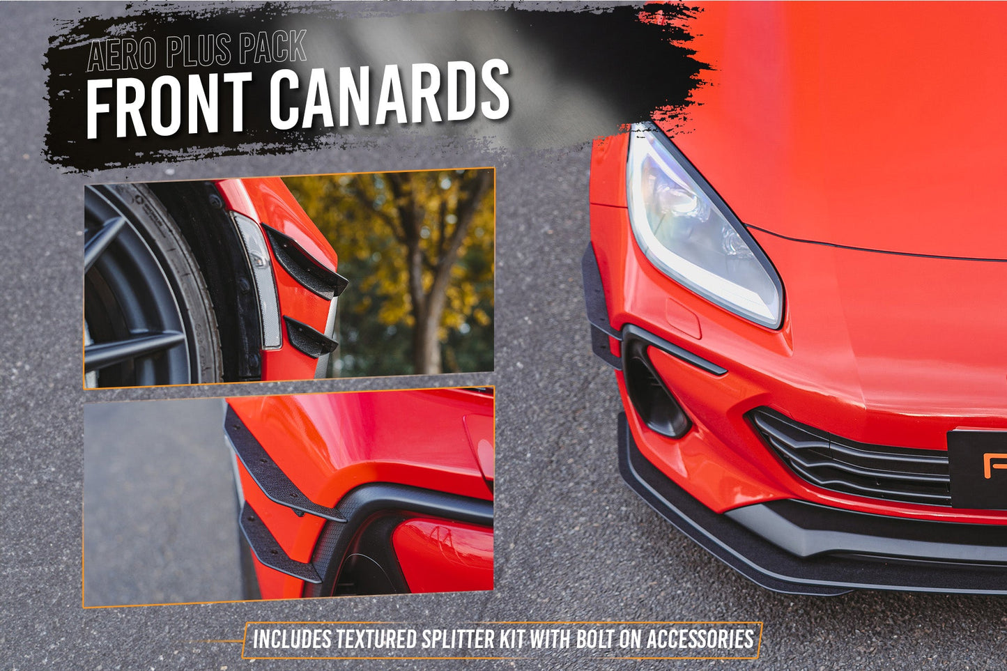 Flow Designs ZD8 BRZ Full Lip Splitter Set (TEXTURED BLACK)