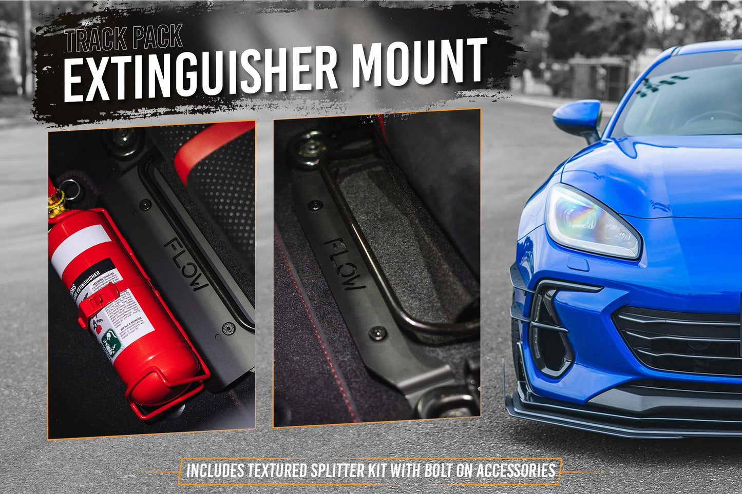 Flow Designs ZD8 BRZ STI Full Lip Splitter Set (TEXTURED BLACK)