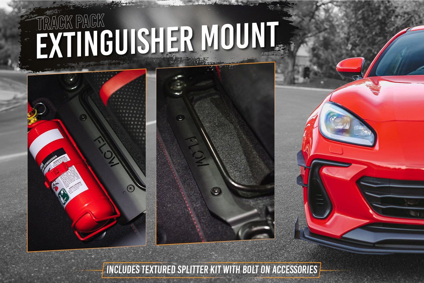 Flow Designs ZD8 BRZ Full Lip Splitter Set (TEXTURED BLACK)