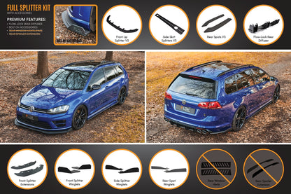 Flow Designs MK7 Golf R Wagon - Full Lip Splitter Set