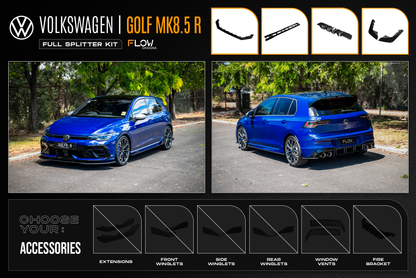 Flow Designs MK8.5 Golf R Full Lip Splitter Set