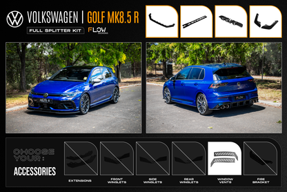 Flow Designs MK8.5 Golf R Full Lip Splitter Set