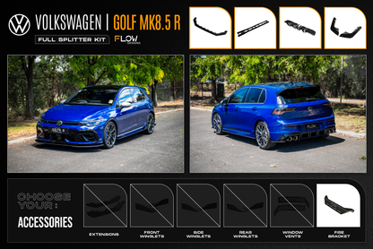 Flow Designs MK8.5 Golf R Full Lip Splitter Set