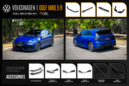 Flow Designs MK8.5 Golf R Full Lip Splitter Set