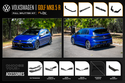 Flow Designs MK8.5 Golf R Full Lip Splitter Set
