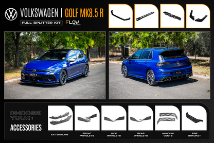 Flow Designs MK8.5 Golf R Full Lip Splitter Set