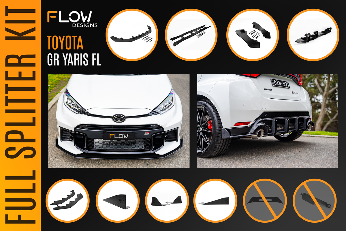 Flow Designs Toyota Yaris GR Gen2 2025 Full Lip Splitter Kit