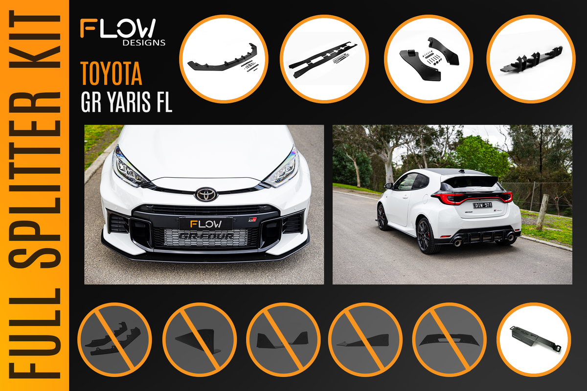 Flow Designs Toyota Yaris GR Gen2 2025 Full Lip Splitter Kit