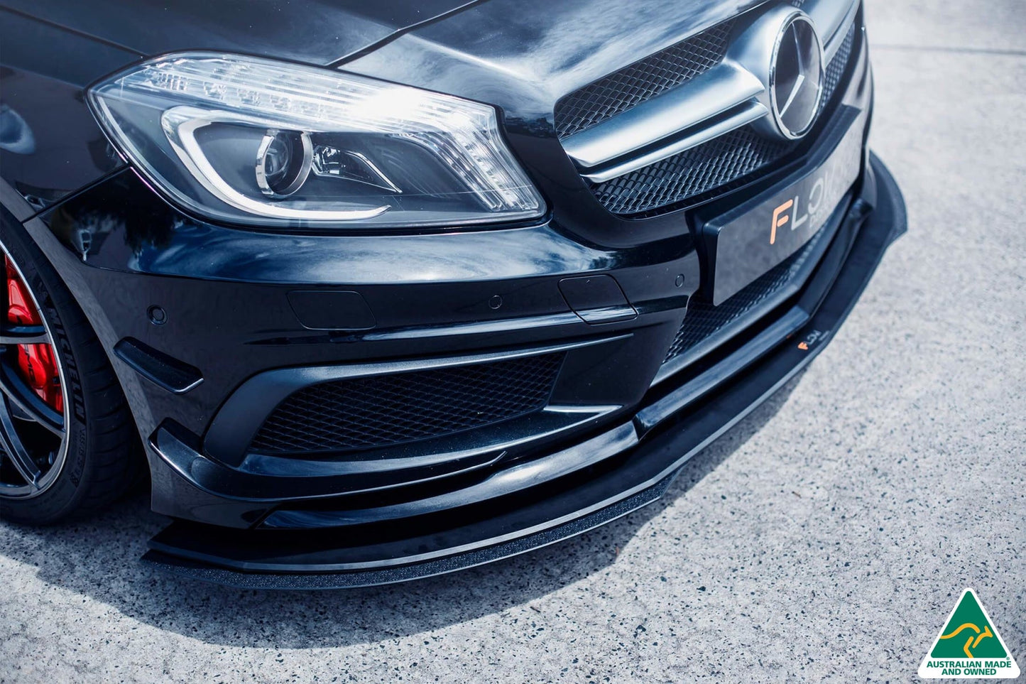 Flow Designs A45 AMG W176 (PFL) Front Lip Splitter Extensions (Pair)