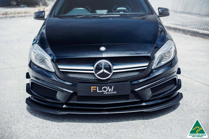 Flow Designs A45 AMG W176 (PFL) Front Lip Splitter Extensions (Pair)