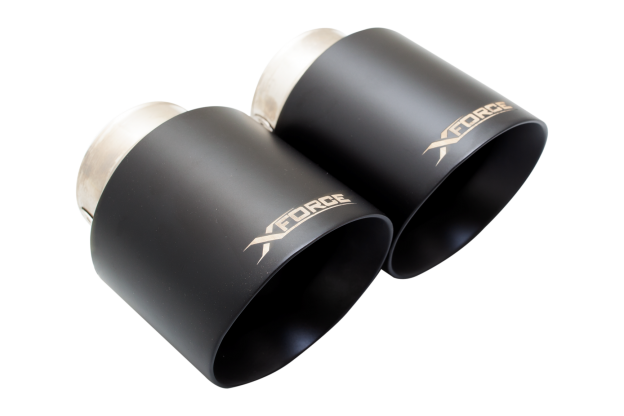 XFORCE - 4″ANGLE CUT BLACK TIPS - Fits VW MK6 & MK7/MK7.5 GTI