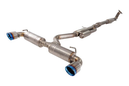XFORCE - Toyota Yaris GR Titanium Cat Back System with Burnt Blue Tips