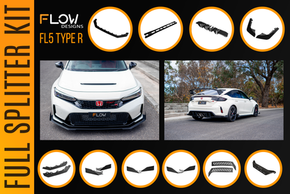 Flow Designs Honda FL5 Civic Type R - Full Lip Splitter Set