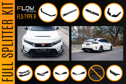 Flow Designs Honda FL5 Civic Type R - Full Lip Splitter Set