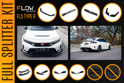 Flow Designs Honda FL5 Civic Type R - Full Lip Splitter Set