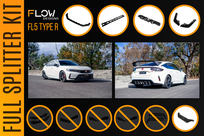 Flow Designs Honda FL5 Civic Type R - Full Lip Splitter Set