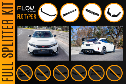 Flow Designs Honda FL5 Civic Type R - Full Lip Splitter Set