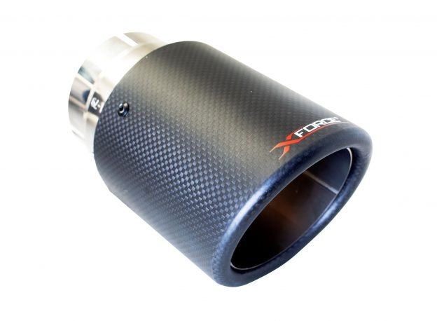 XFORCE - 4" Angle Cut Carbon Fibre Exhaust Tips for VW MK6 & MK7/MK7.5 GTI & Golf MK6 R